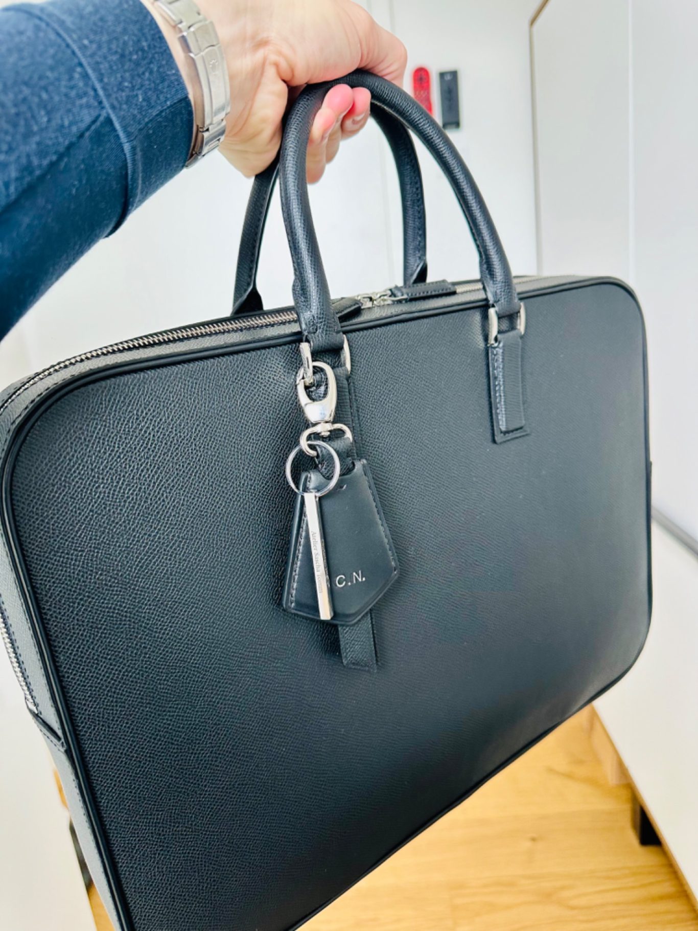 Laptopbag in black Epsom Leather Laptopbag
